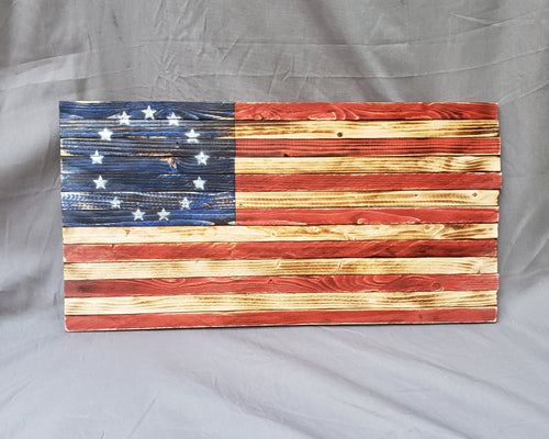 9.5x18 Traditional 'Weathered Betsy Ross 13 Stars' Flag Clock