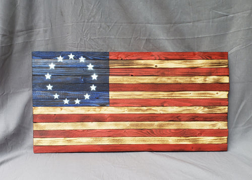 9.5x18 Traditional 'Betsy Ross 13 Stars' Flag Clock
