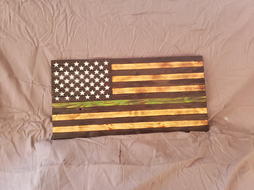 9.5x18 Thin Green Line 'Military' Flag