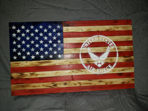 13 x 24 Traditional 'Military Air Force' Flag with White Stencil