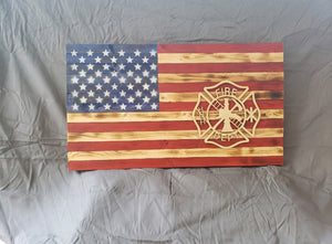 13 x 24 Traditional 'Fire Maltese Cross' Flag with Wood Stencil