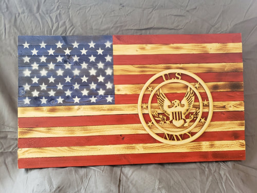 13 x 24 Traditional 'Military Navy' Flag with Wood Stencil