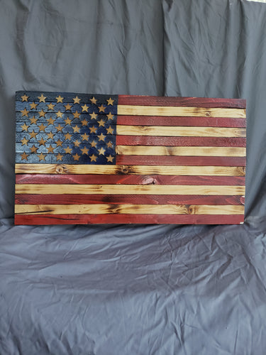 13 x 24 Traditional Flag with Wood Stars