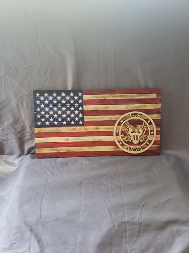 9.5 x 18 Traditional 'Military Army' Flag with Wood Stencil