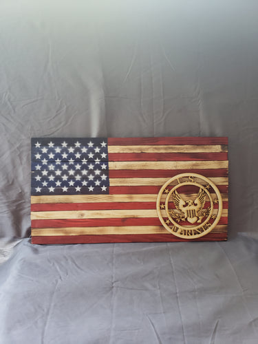 9.5 x 18 Traditional 'Military Marines' Flag with Wood Stencil