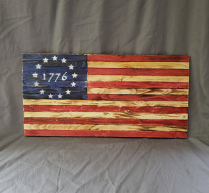 9.5x18 Traditional 'Weathered Betsy Ross 13 Star 1776' Flag