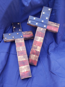 23x12 Traditional Cross Flag With White Stars