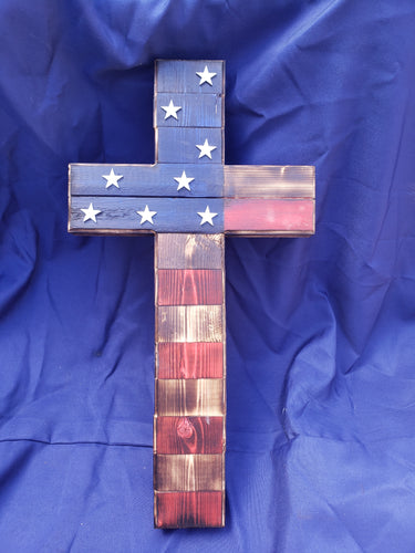 23x12 Traditional Cross Flag With White Stars