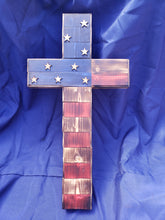 Load image into Gallery viewer, 23x12 Traditional Cross Flag With Wood Stars