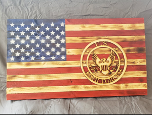 13 x 24 Traditional 'Military Air Force' Flag with Wood Stencil